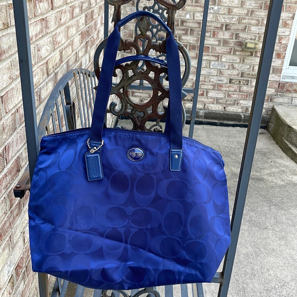 Blue coach travel bag
